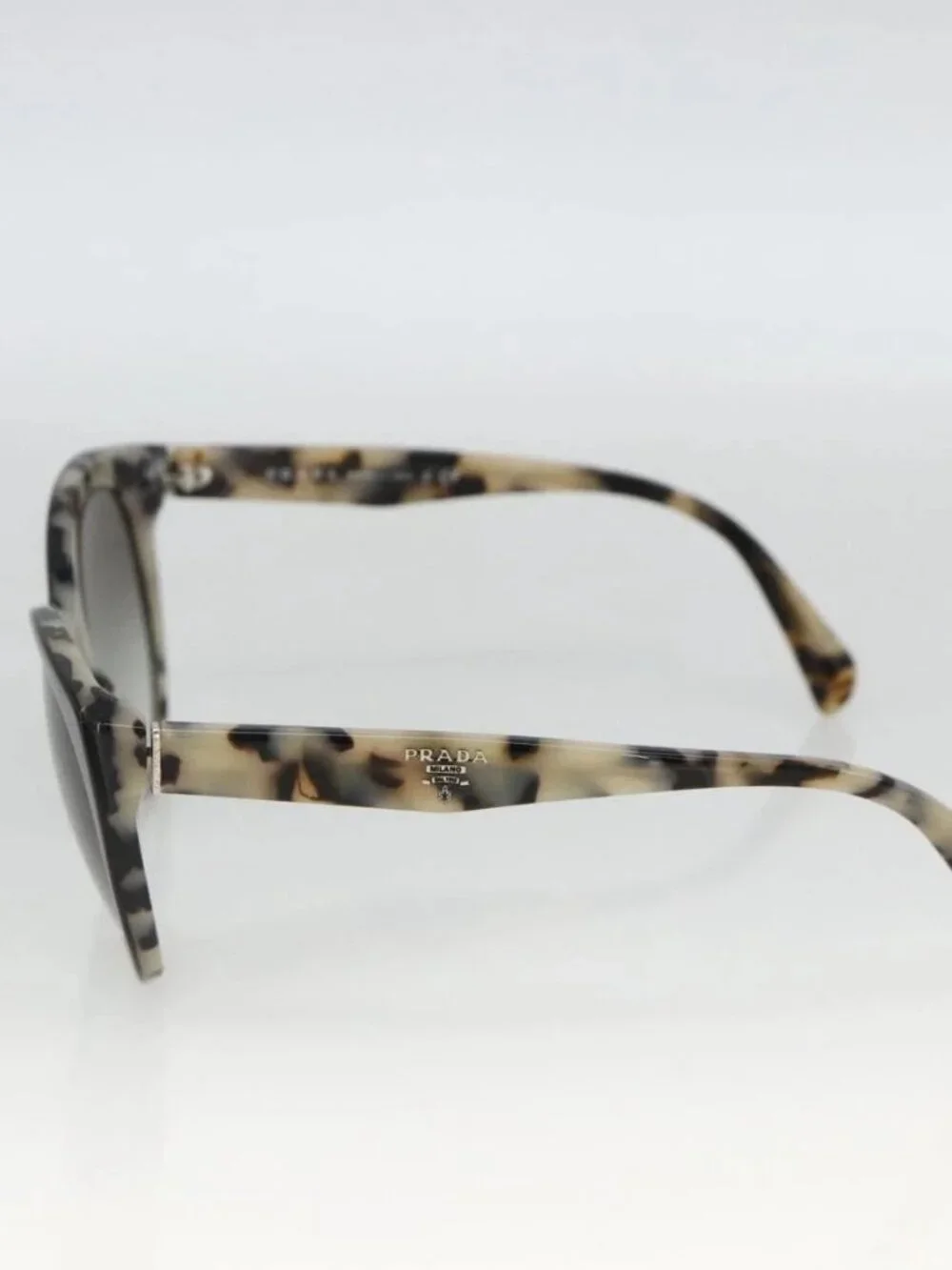 PRADA Leopard Sunglasses Plastic Black Auth am11163A